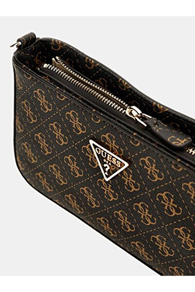 Guess NOELLE MINI TOP ZIP SHOULDER Damska brązowa mini torebka HWQL7879720-BRO