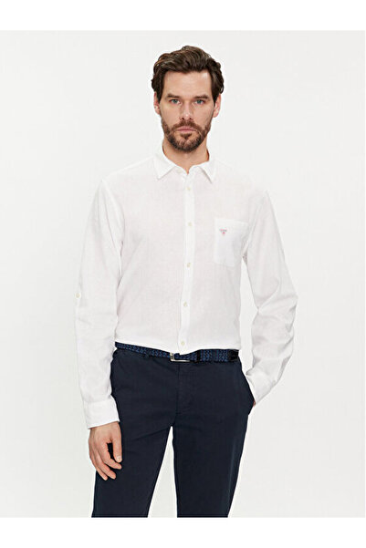 Guess LS ROLL-UP SHIRT Erkek Beyaz Gömlek F4GH00WG3L0-G011