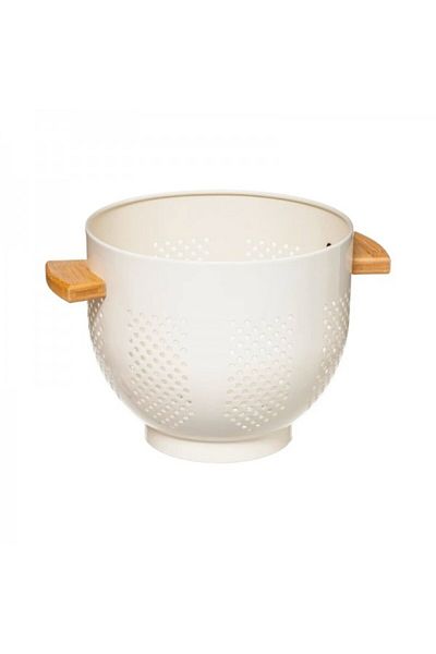FİVE Metal colander with handles, Modern Color White, 22 cm