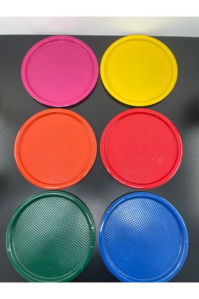 YzHome 6-Person Plastic Colorful Presentation Serving Tray