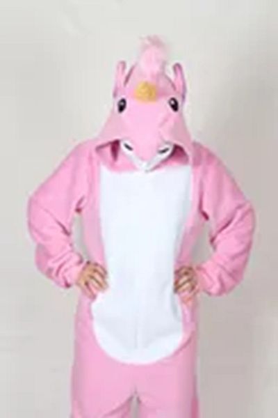 Kadıköy Kostüm Adult Pink Unicorn Costume Animal Costume Comfortable Pajamas Costume