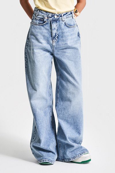 its basic Blugi de zăpadă 4S5-32 Mega Baggy Fit pentru femei, 100% denim din bumbac