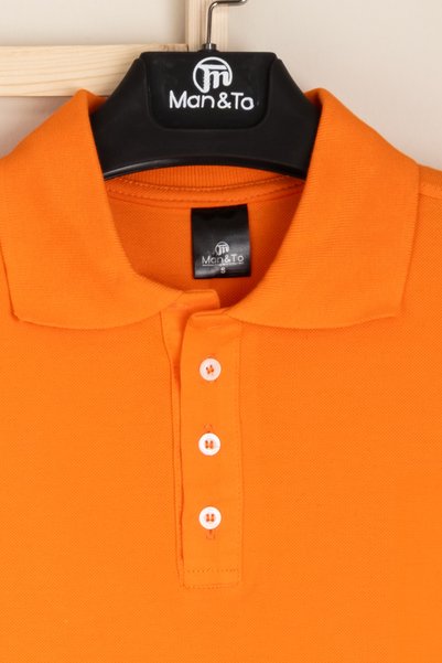 MAN&TO Men's Orange Polo Neck T-Shirt – 100% Cotton, Stylish and Comfortable, for Everyday Use