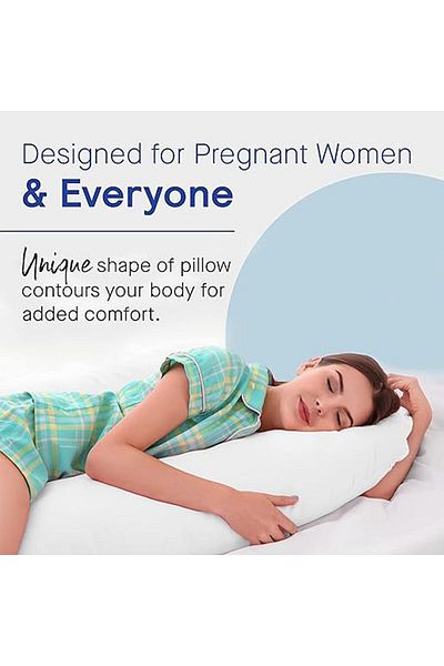 COOYA Maternity Pillow, J-Shaped Full Body, Side Sleeper, Back, Leg, Neck and Hip Support for  Women