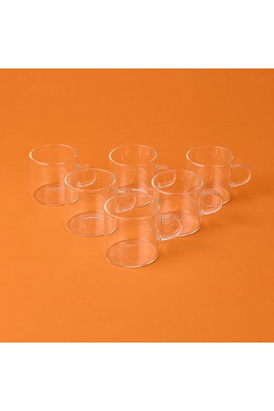 delı glassware Deli Glassware Set of 6 Coffee Cups - Transparent