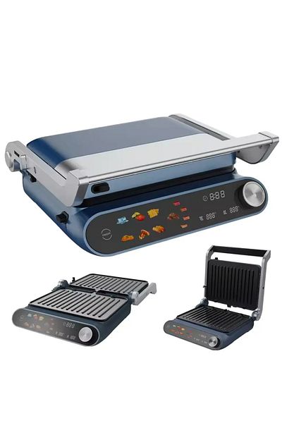 Hausberg Sandwich Maker 2 in 1 HB-635, Putere 2200 W, sanwich si grill, anti-aderent, digital, 7 programe