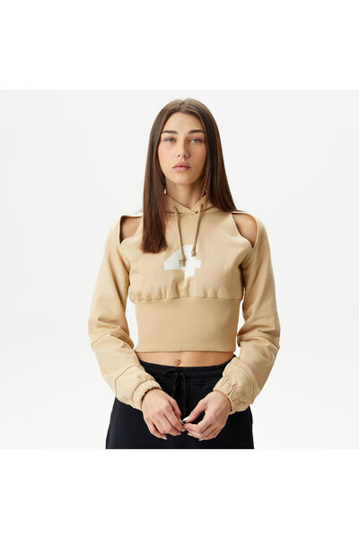 United 4 Unıted4 Classic Kadın Krem Hoodie