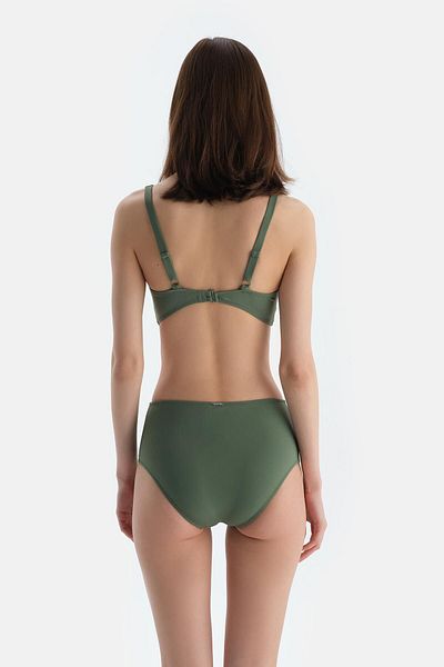 Dagi Green Side Draped High Waist Bottom