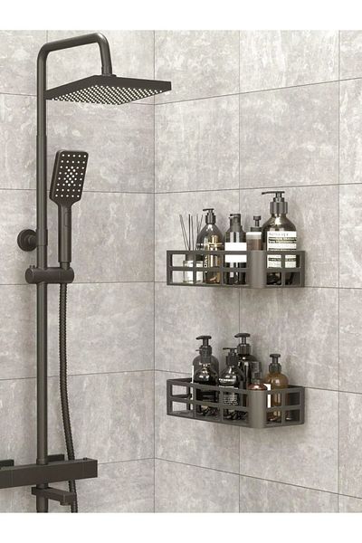 hemlife Bathroom Organizer Σετ σαπουνιού για σαμπουάν 2 αυτοκόλλητων Organizer καμπίνας ντους