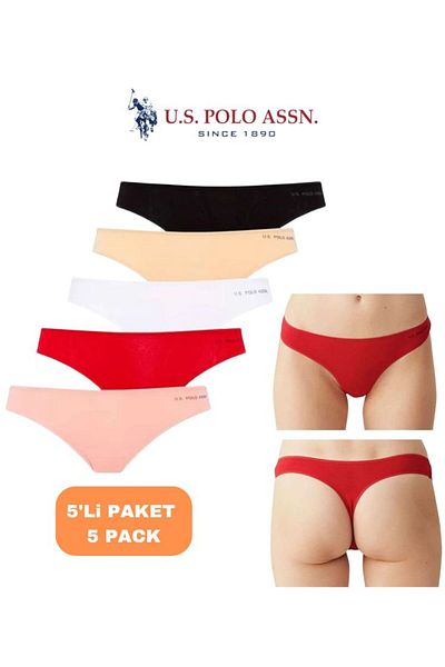 U.S. Polo Assn. Women's Uspa Licensed Color Collar Shoes 47% Modal 47% Cotton 6% Elastane 5'Mi Stren/Thong