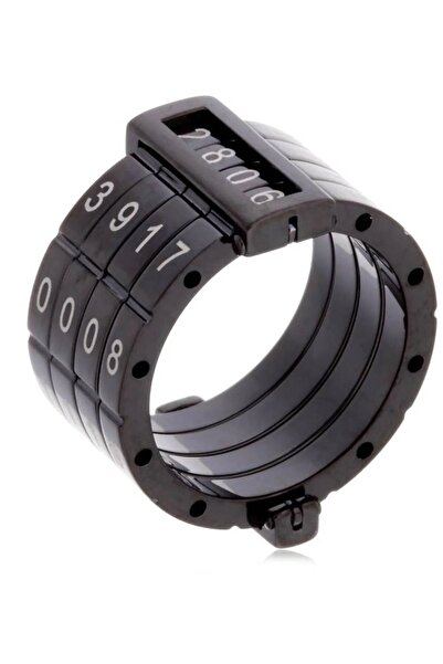 vogutima White V Black Color Date Swatch Lover Wife Steel Wedding Ring