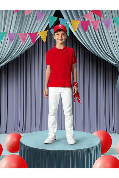 LC Waikiki Standard Mold 100% Cotton Pique Fabric Collar Boy's T-Shirt