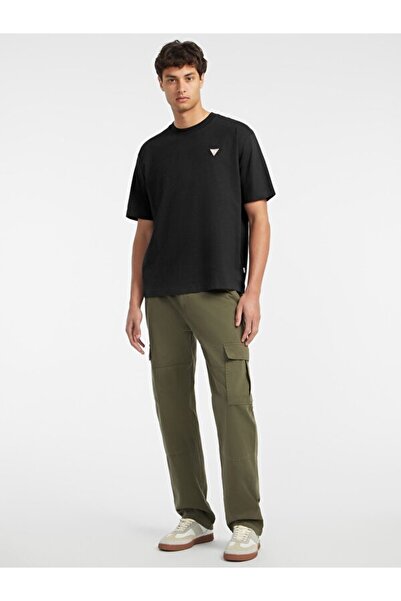 Guess Ανδρικό μπλουζάκι τζιν με μαύρο μίνι τρίγωνο λογότυπο