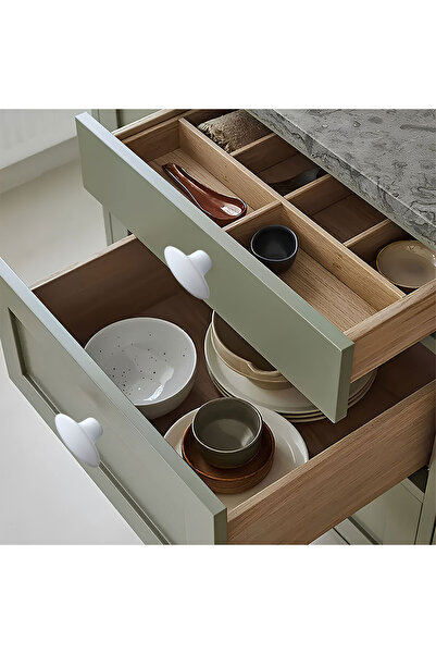 Badem10 Bohemian Plastic Externally Convex 10 Pieces (White) Color Furniture Kitchen Drawer Cabinet Cabinet Handle Handle