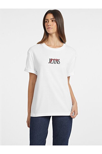 Guess Τζιν γυναικείο μπλουζάκι Boxy Fit