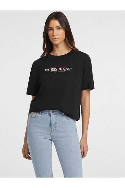 Guess Tricou Jeans Kadın Boxy Fit