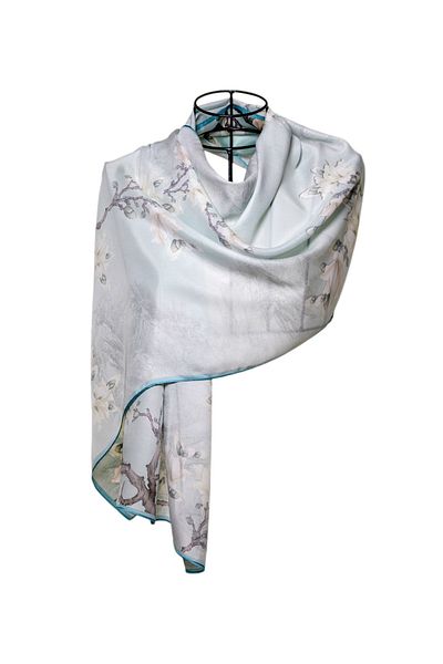 CASHMERE AND SİLK MAWLANA (53X173) Pure Silk Shawl