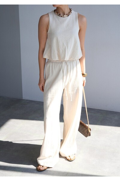 My Blog Természetes 100% pamut blúz nadrág szett - 251003