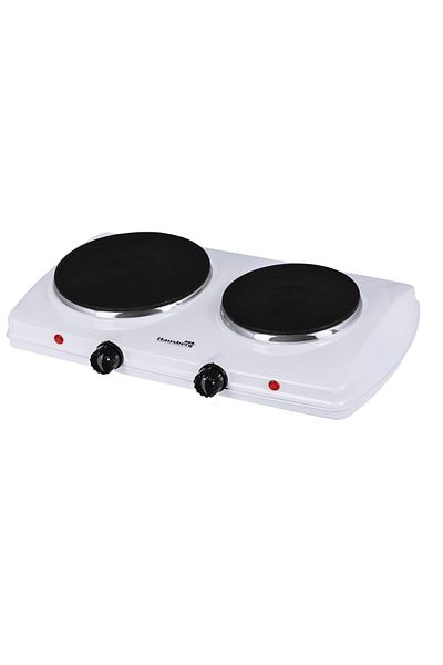 Hausberg Ηλεκτρική εστία Hb-520ab, 2500w, εξοπλισμένη με 2 κουμπιά θερμοκρασίας, λευκή