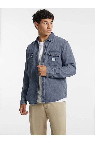 Guess Cămașă din denim pentru bărbați, cu croiala normală