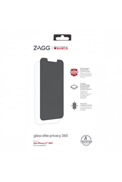 Zagg واقي شاشة غير مرئي (الخصوصية) لجهاز iPhone 14 Plus / 13 Pro Max