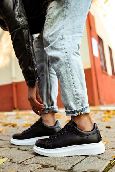 Knack Висока підошва щоденне взуття 044 Чорний (Біла підошва)