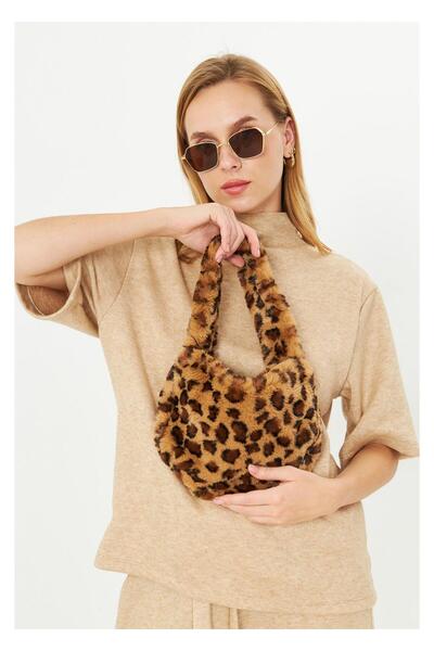 TIFFANY&TOMATO Leopar Desen Mini Peluş Çanta