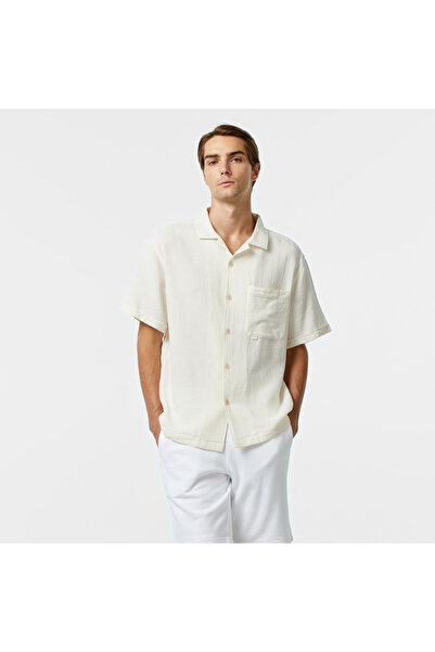 United 4 UNITED4 Oversize Erkek Krem Gömlek