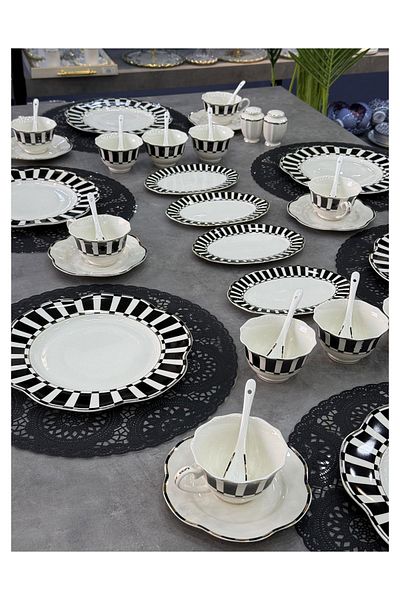 Doğudeko Royking Porcelain Piano 42 Piece Breakfast Set