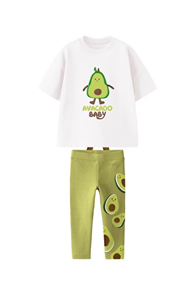 Daisy Dolly بدلة بناتي بطبعة أفاوكادو وتفاصيل طباعة خلفية