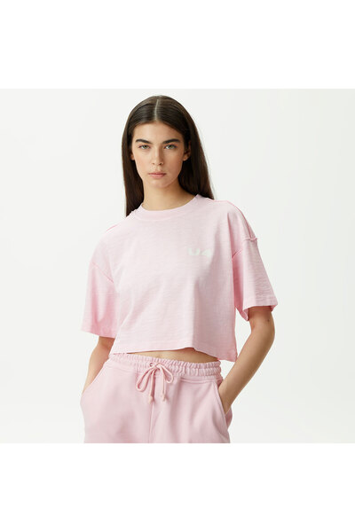 United 4 UNITED4 Kadın Pembe Crop T-Shirt