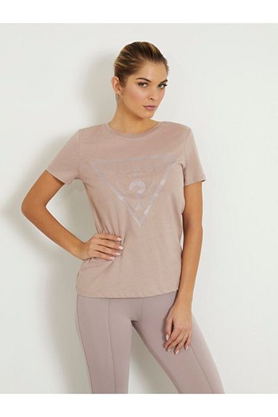 Guess Guess ADELE SS CN TEE women's t-shirt beige