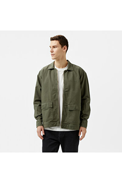 United 4 Unıted4 Washed Denim Zip Erkek Haki Mont