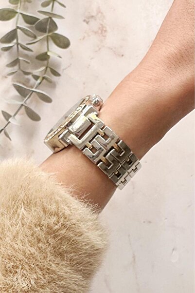 OQQO Regulus Silver Cord Gold Detail Women's Wristwatch