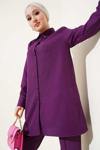 YILMAZBARMAZ Women's Ball Button Linen Double Suit