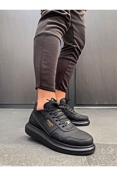 Knack High Sole Casual Shoes 040 Black (BLACK SOLE)