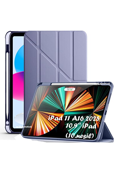 m.tk moveteck İpad 11 (A16) 2025 10. Nesil 10.9 Kılıf Yumuşak Kalem Bölmeli Akıllı Uyku Modlu Uyumlu