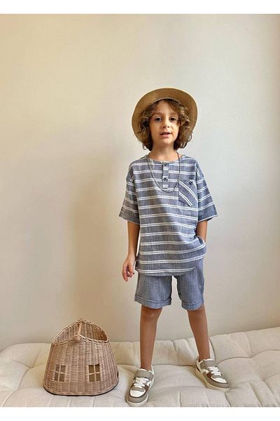 joyEm Linen Short-Sleeved Shirt, Shorts Suit