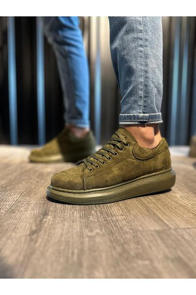 Knack High Sole Casual Shoes 044 Khaki (Suede)
