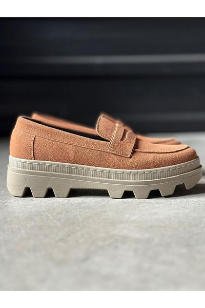 Knack Tan Suede High Sole Classic Shoes - 779