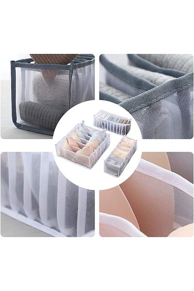 COOYA 3pcs Set Boxes for Arranging Drawers for Dnderwear, Clothes and Socks with A Large Capacity in White