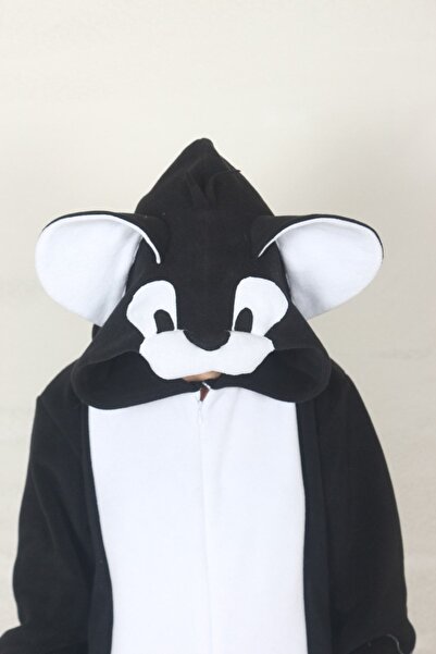 Kadıköy Kostüm Στολή για ενήλικες μαύρη γάτα Άνετη πιτζάμες ζωική στολή