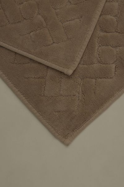 Karaca Home Beige Foley 2-Piece Bath Mat