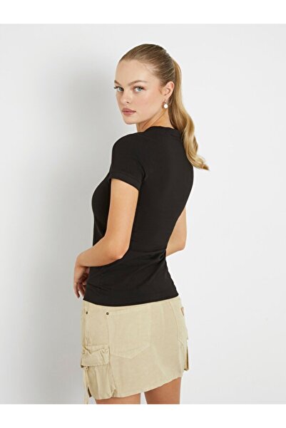 Guess Μίνι τρίγωνο γυναικείο μπλουζάκι με λεπτή εφαρμογή