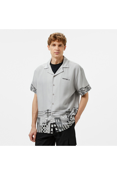 United 4 UNITED4 Erkek Gri Gömlek