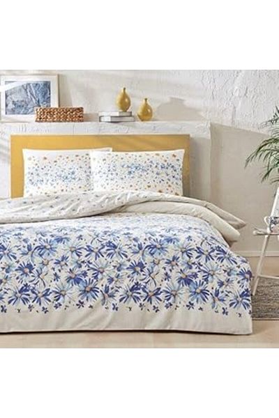 Mu Art Ahşap Taç carolıne duvet cover set blue double size