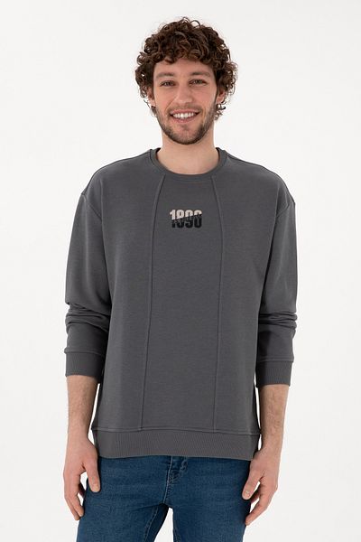 U.S. Polo Assn. Men's Crew Neck Anthracite Comfort Fit Sweatshirt 50293430-Vr006
