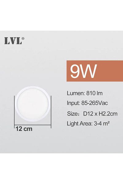 LVL Day White 9w Led Ceiling Light Modern Small Round 6w 9w 13w 18w 24w 110v 230v Led Panel Light For To