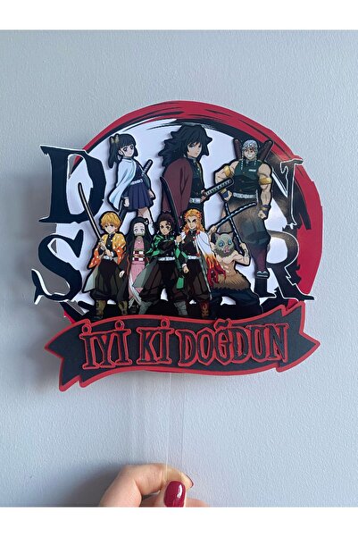 nerisdesign Demon Slayer Temalı 3D Cake Topper – Doğum Günü Pasta Süsü