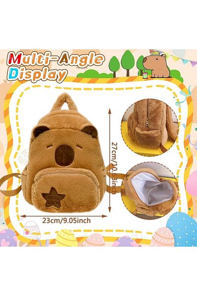 erorex Capybala Plush Backpack Capybala Backpack Versatile Students Crossbody Bag School Bags For Boys And